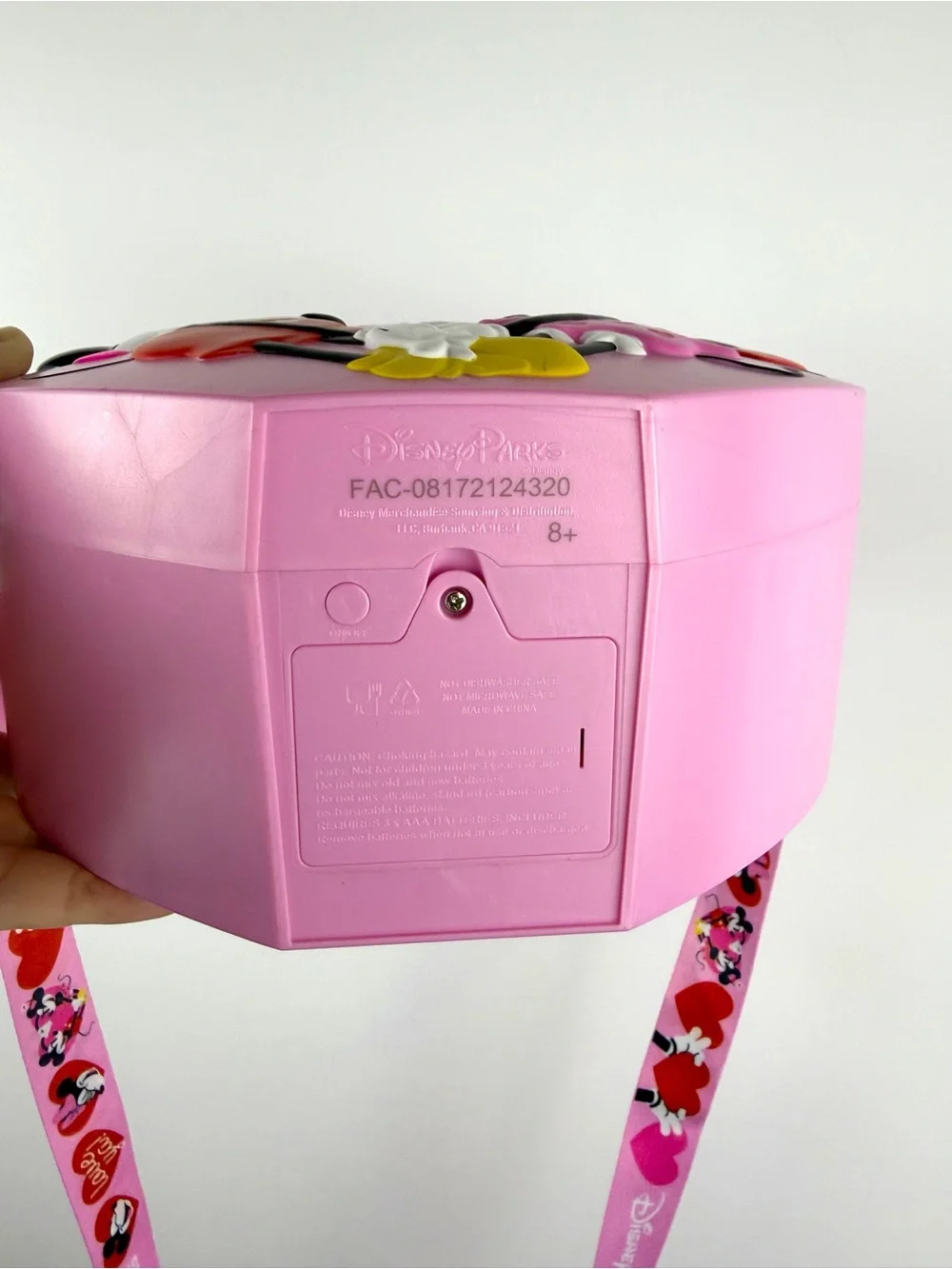 Disney Parks Mickey Minnie Love Ya Heart Light Up Popcorn Bucket Crossbody Bag